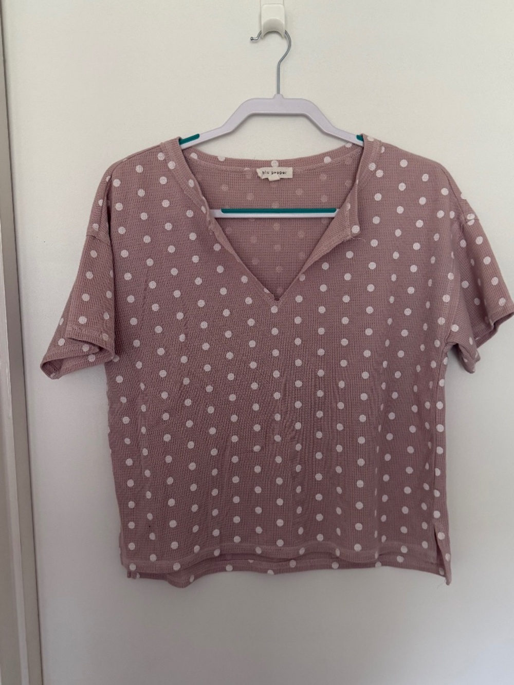 Polka dot short sleeve top